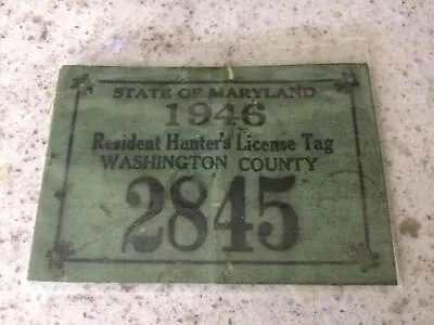 1946 Maryland Hunting License From Washington County • $99.99