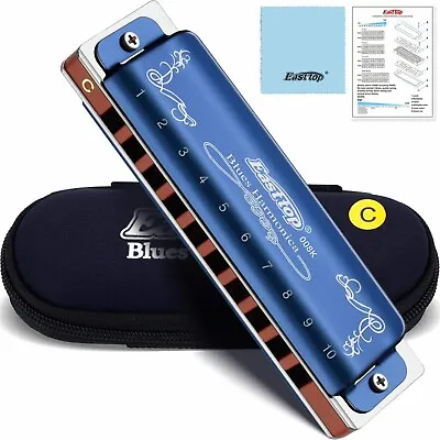 EASTTOP 008K Diatonic Blues Harmonica Key Of C Blues Harp Mouth Organ 10Hole New • $22.89