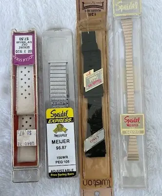 Vintage Speidel Twist-O-Flex Gold Color Wrist Watch Band Box + 156WR VOGUE STRAP • $3.98