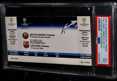 2004 Lionel Messi Rookie Barcelona Ucl Debut Soccer Ticket Full Psa 9 Mint!! • $39