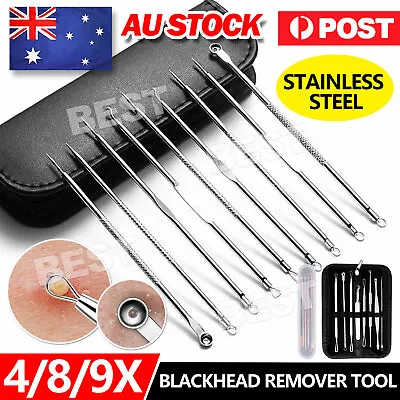 $6.65 • Buy 4/8/9x Blackhead Remover Extractor Tool Pimple Blemish Popper Comedone Kit Clip