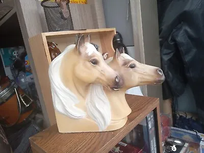 Vintage Norcrest Double Horse Head Palomino Wall Hanging Made In JAPAN 1960S  • $29.99