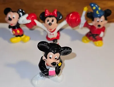 Disney PVC Figures  Mickey Mouse & Minnie Cheerleader Lot Of 4 • $12.99