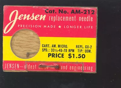 Jensen AM-212 American Micro. CO-2 Needle - 33 45 78 Rpm Osmium • $11