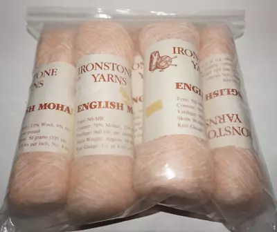 5 Skeins Ironstone  English Mohair   Light Pink Mohair/Wool/Nylon Blend Yarn • $39.99