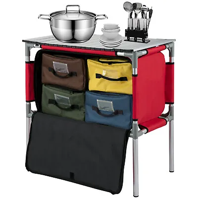 VEVOR Foldable Camping Kitchen Table Portable Outdoor Kitchen Storage Bag • $61.19