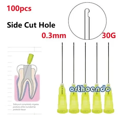NEW Dental Endo Irrigation Needle Tip 30GA End-Closed Side Hole Syringes 100pcs • $11.19
