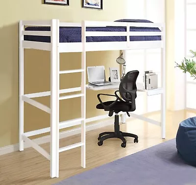 3ft High Sleeper Bed Frame Natural White Or Grey With Corner Desk • £189.99