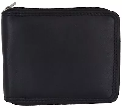 Mens RFID Blocking Leather Wallet Credit Card ID Holder Zipper Purse Waterproof • $14.99
