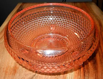 Vintage Pink Depression Glass 3 Footed Bowl 7.5  X 3.5  Bubble Pattern • $15