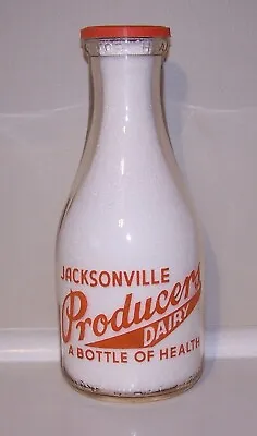 PRODUCERS DAIRY Quart Milk Bottle JACKSONVILLE ILLINOIS ILL IL • $18