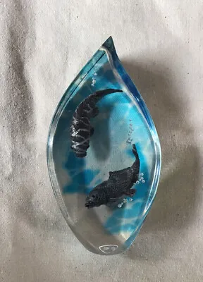 £24.99 • Buy RARE Country Artists Signed 2006 KOI Ghost CARP  Perspex LUCITE Paperweight