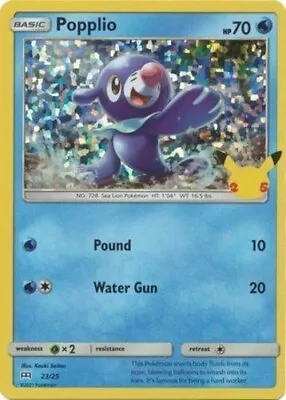 Popplio 23/25 McDonalds Holo Pokemon Card NM • $5.49