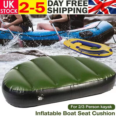 Portable PVC Kayak Boat Inflatable Seat Cushion Drifting Canoe Seat Air Cushion • £8.87