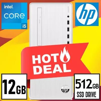 HP Pavilion 12GB Intel Core I5-12400 6-Core 4.40GHz 512GB SSD Drive Desktop PC • $299.66