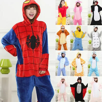 Unisex Animal Pajamas Adult Sleepwear Cartoon Cute Jumpsuit Costume Cosplay • £23.32