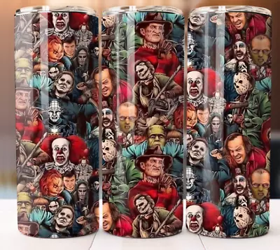 Horror Scary Movie Tumbler 20oz Mug Cup W/ Lid Straw Stainless • $19.95