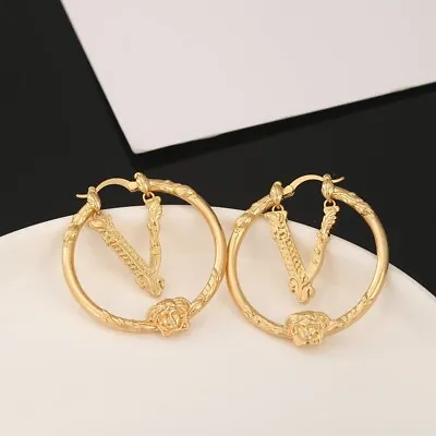 VER.SACE Medusa Circle Smart V-Logo Earrings • $86.59