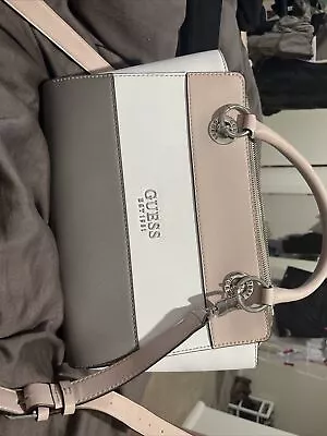 GUESS Handbag Like New Includes All Straps Pink Grey And White • $15