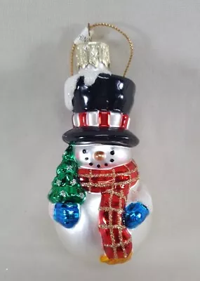 Vintage Lao-Mai  Blown Glass Snowman Christmas Ornament - Cute & Colorful • $9.99