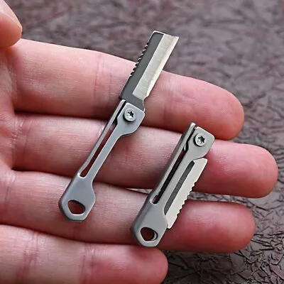 Mini Folding Knife Stainless Steel Blade Pocket Key Chain Parcel Knife Keychain • $4.95