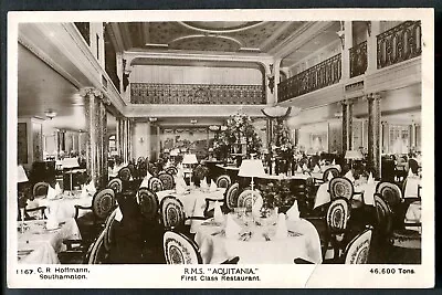 £2.50 • Buy RMS  AQUITANIA  Cunard Line. FIRST CLASS RESTAURANT. Hoffmann P/c #1167. 1930 RP