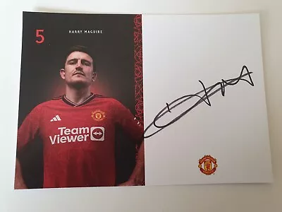 Harry Maguire Manchester United Fc Hand Signed Club Photo 6” X 4”. • $1.23