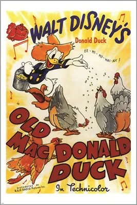 Walt Disney's OLD MAC DONALD DUCK Vintage Movie Poster KID FRIENDLY 20x30  • $9.99