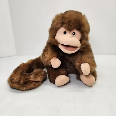 Folkmanis Folktails Brown Monkey Plush Hand Puppet Long Tail Stuffed Animal 9  T • $12.99