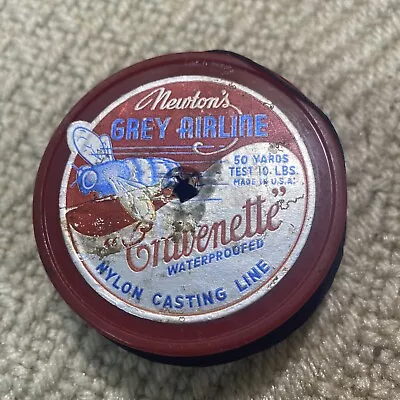 Vintage Spool Newtons Grey Airline Cravenette Waterproofed Nylon Fishing Line • $19.99