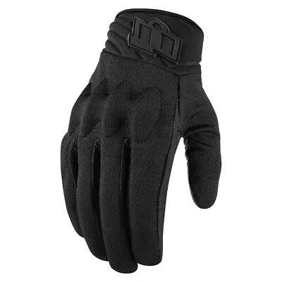 Icon Womens Anthem 2 Stealth Black Textile Gloves For Street Motorcycle • $40