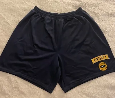 Vintage 90's Fab Five Nike Michigan Wolverines Team Issue Basketball Shorts 3X • $128.99