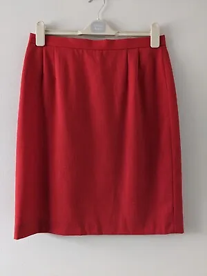 Vintage Laurèl Pencil Skirt Red Pencil Stripe Wool Size 40 UK 12 80s 90s • £8.95