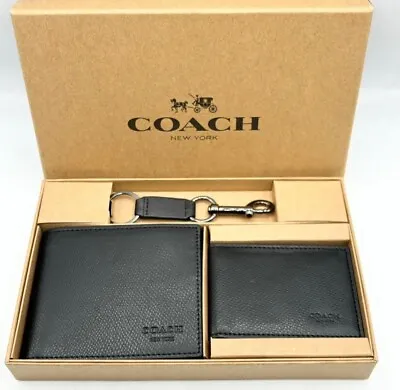 NWT Coach Boxed 3 In 1 Wallet Gift Set Black 64118 • $79.99