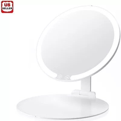 Portable Foldable LED Travel Mirror 3 Colors Rechargeable Vanity Makeup Mirror • $14.98