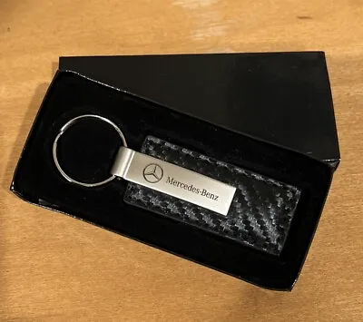 Genuine Mercedes Benz Silver Keyring Key Chain Leather Stainless NEW In BOX #M10 • $15