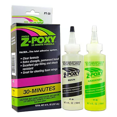Pacer PT39 30 Minute Z-Poxy Epoxy/E-poxy Glue 8 Oz • $15.61
