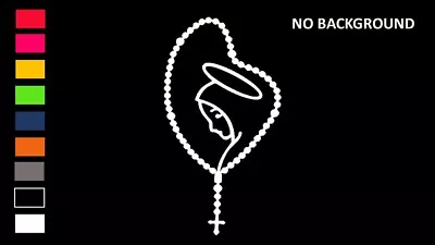 ROSARY WITH VIRGIN MARY BEADS RELIGION Decal Sticker For Cars Laptops Tablets • $2.19