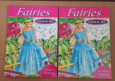 2 Adult Children Fairies Colour Therapy Artist Colouring Book Books   • £6.99