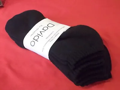 Davido Mens Socks Ankle Low Cut 100% Cotton Made In Italy 4 Pair Black Size 9-11 • $10.50