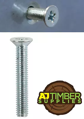 Zinc Plated Quality Pozi Drive Countersunk Machine Screws M4 M5 M6 Flat Head • £2.15