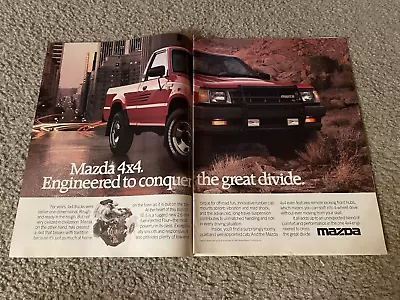 Vintage 1989 MAZDA B2600i 4x4 Pickup Truck Print Ad RED 1980s • $6.99