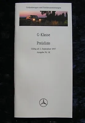Mercedes G-Class Price List 9.1997 Models: G 320 G 300 TD • $8.50