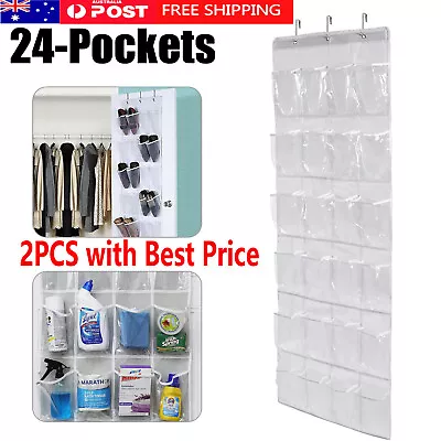 $26.59 • Buy 24 Pockets Storage Rack Hanger Tidy Closet Holder Over Door Hanging Bag Box Shoe