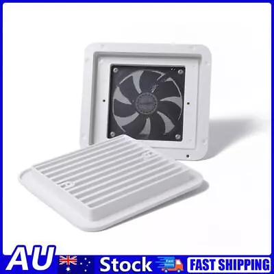 RV Fridge Vent With Fan Silent Trailer Caravan Side Air Ventilation Exhaust Fan • $34.49