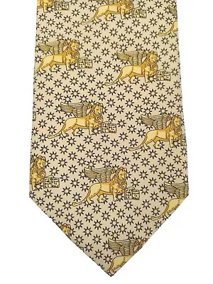 Venezia Necktie Tie Silk Winged Lion Gold Made In Italy • $13.99