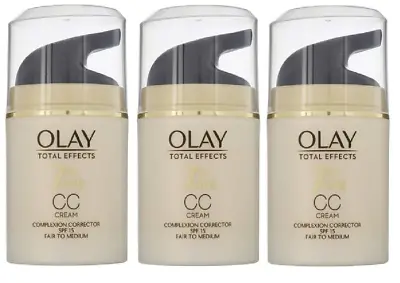 Olay SPF 15 Total Effects CC Cream Fair To Medium 1.7 Ounce (3 Pack) - UNBOXED • $47.19