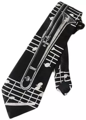 $19.99 • Buy Slide Trombone On Black Music Tie