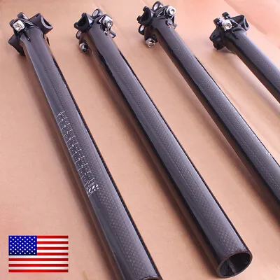 Carbon Fiber Seatpost 27.2/30.8/31.6mm MTB Road Bike Seat Tube Seat Post Clamp • $30.49