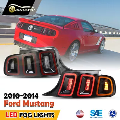 For 2010-2014 Ford Mustang LED Tail Lights Sequential Turn Signal Lamps Red Lens • $264.49